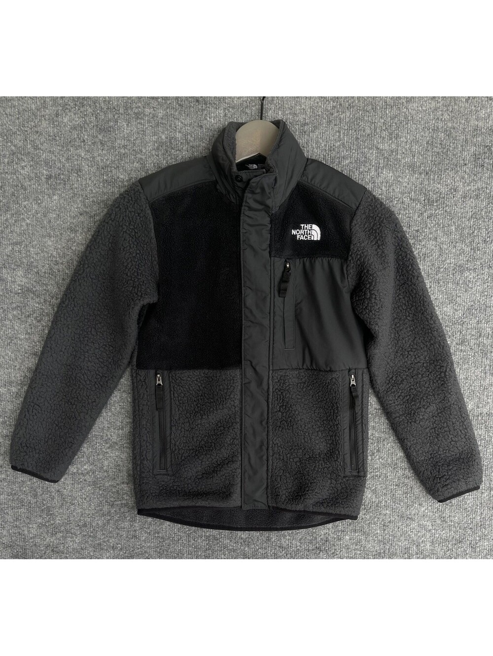 The North Face Jacket Boys Medium 10/12 Black Sherpa Fleece Hooded
